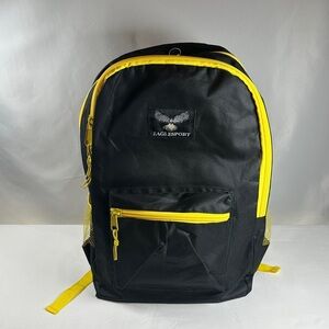 EagleSport Black and Yellow 18in Backpack